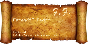 Faragó Fedor névjegykártya